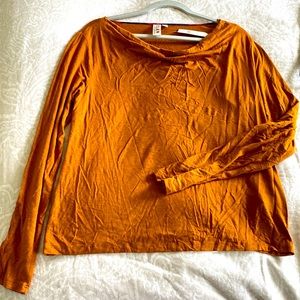 DOLAN Yellow/Camel Color Cowl Neck Long Sleeve Top size M NWT